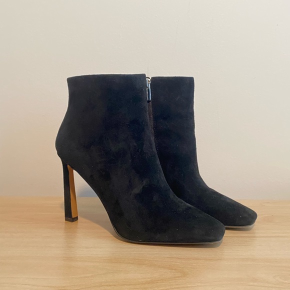 Vince Camuto Shoes - Vince Camuto Black Heeled Boots Sleek Suede Stiletto